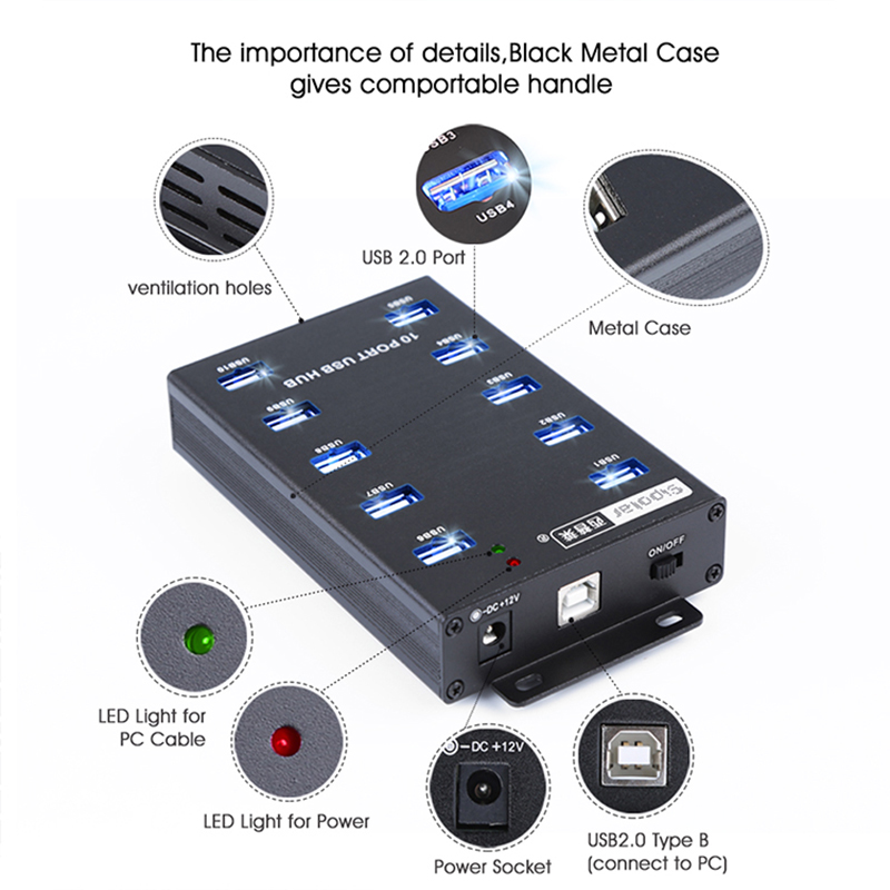 Sipolar Usb Desk Hub A-300 10  - Usb Hub 评论和价格