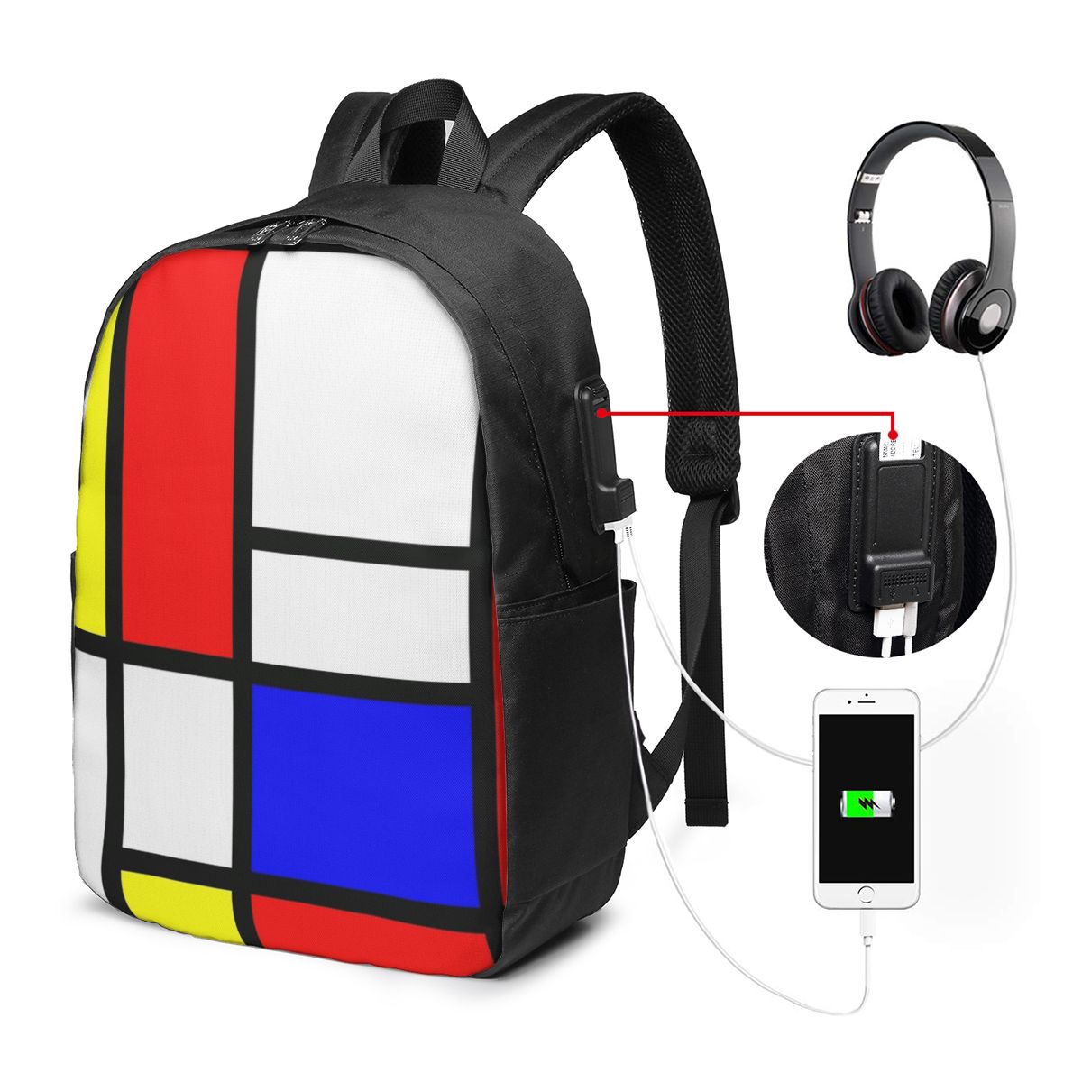 Piet Mondrian Composition  Bac - Laptop Bag 评论和价格