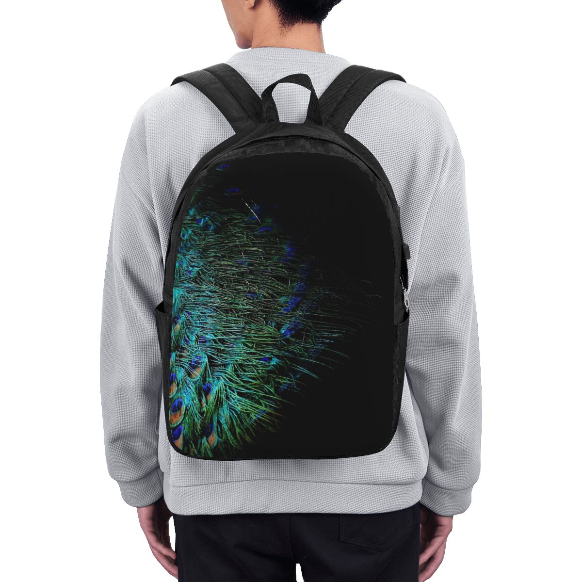 Peacock Feathers On A Black Ba - Laptop Bag 评论和价格